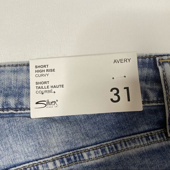Silver | NWT Avery High Rose Curvy Denim Shorts - Picture 7 of 9
